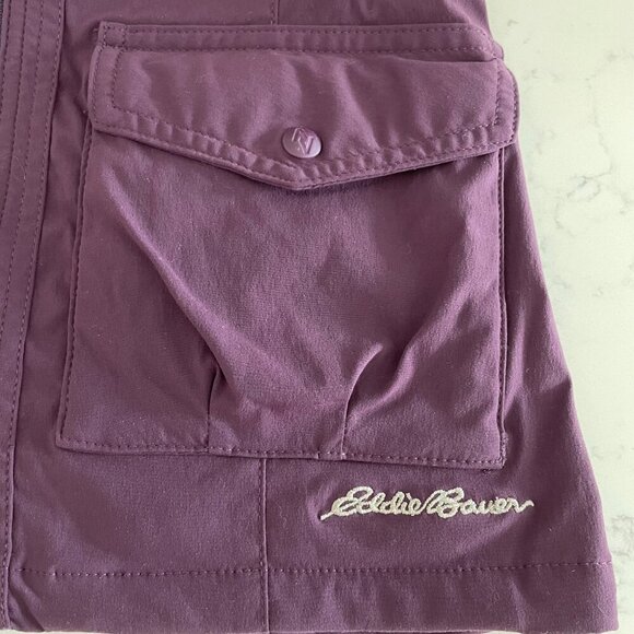Eddie Bauer Travex High Neck Full Zip Multi Pockets Nylon Vest Purple Sz XS - Picture 12 of 14